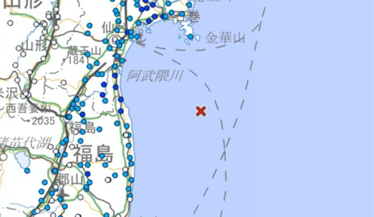 日本福島近海發(fā)生5級(jí)地震 多地有震感