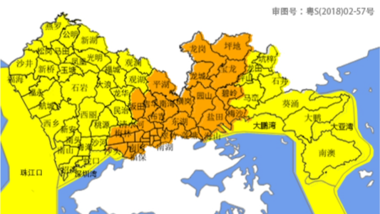 深圳市分區(qū)暴雨黃色預警信號升級為橙色