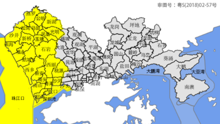 深圳分區(qū)暴雨黃色、雷雨大風黃色預警信號生效中！