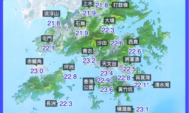 天文臺(tái)錄23.4度 今年入秋以來最低溫