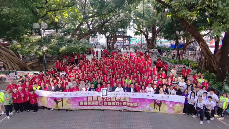 有片｜油麻地榕樹(shù)頭公園290人打詠春 創(chuàng)健力士世界紀(jì)錄